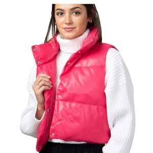 Simply Southern Bright Pink Puffer Vest XL NWT